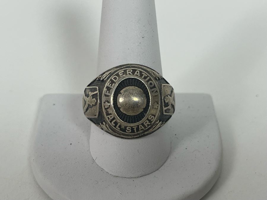 Vintage Sterling Silver Federation All Stars Baseball Ring Size 11.5 18.9g [Photo 4]