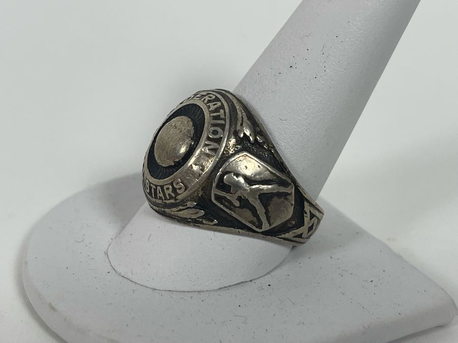 Vintage Sterling Silver Federation All Stars Baseball Ring Size 11.5 18.9g [Photo 6]