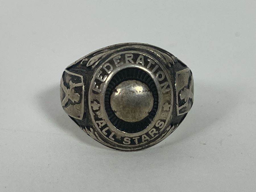 Vintage Sterling Silver Federation All Stars Baseball Ring Size 11.5 18.9g [Photo 2]