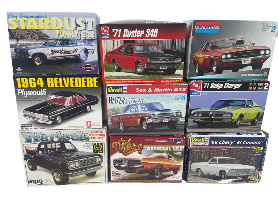 Nine Vintage Model Car Kits