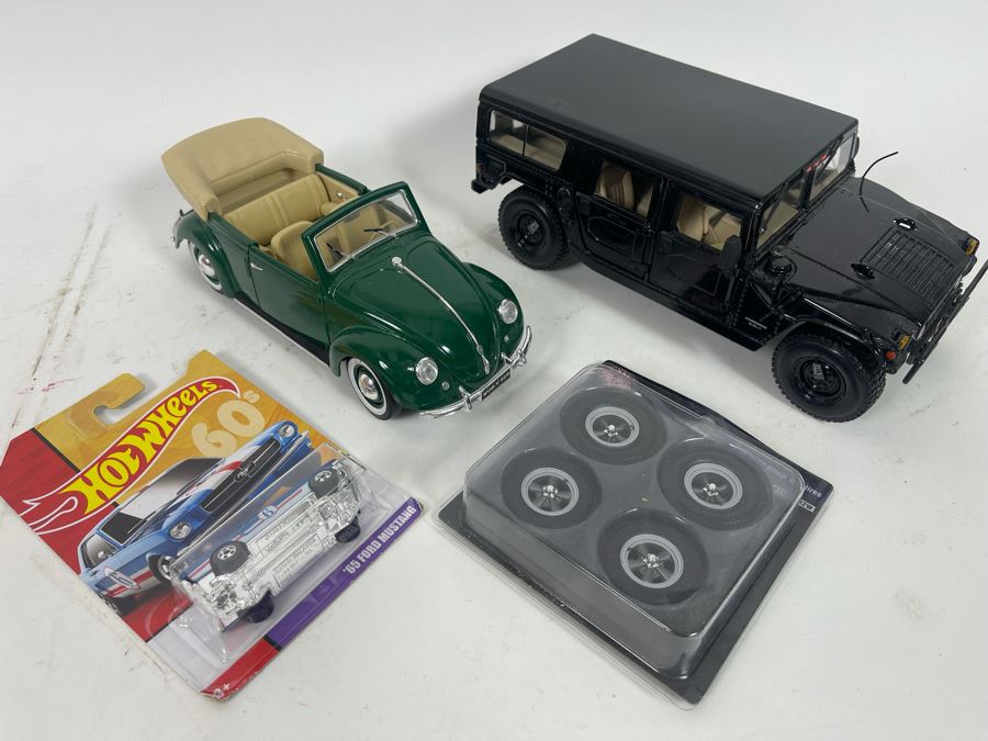 Two Diecast Cars, Hot Wheels Car And Spare Wheels [Photo 2]
