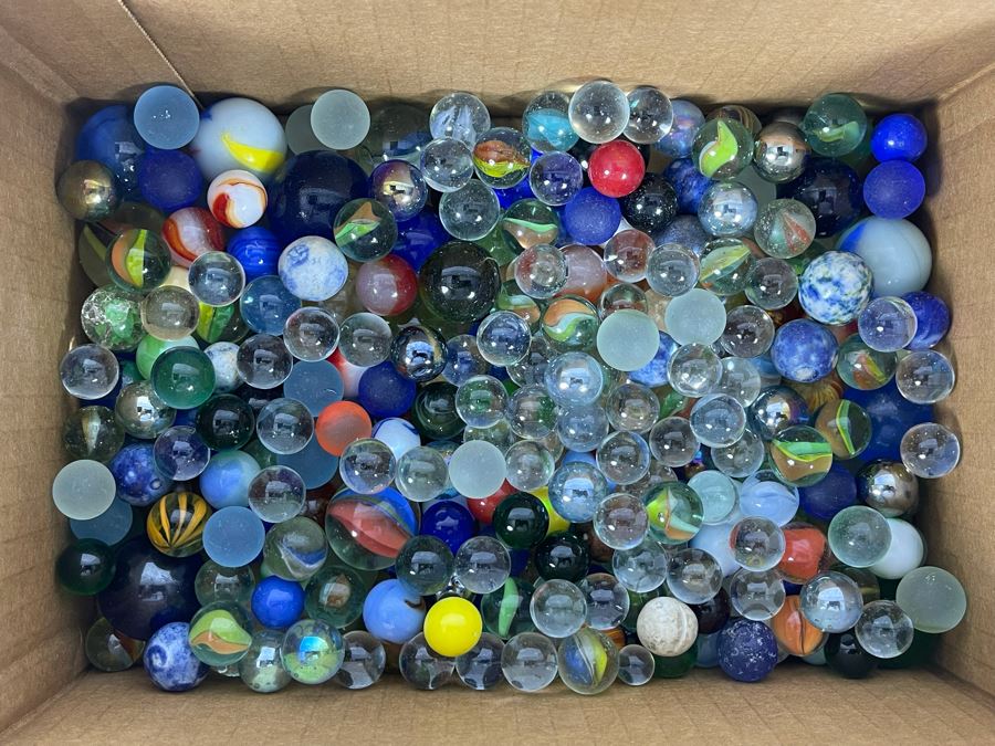 Box Full Of Vintage Glass Marbles [Photo 2]