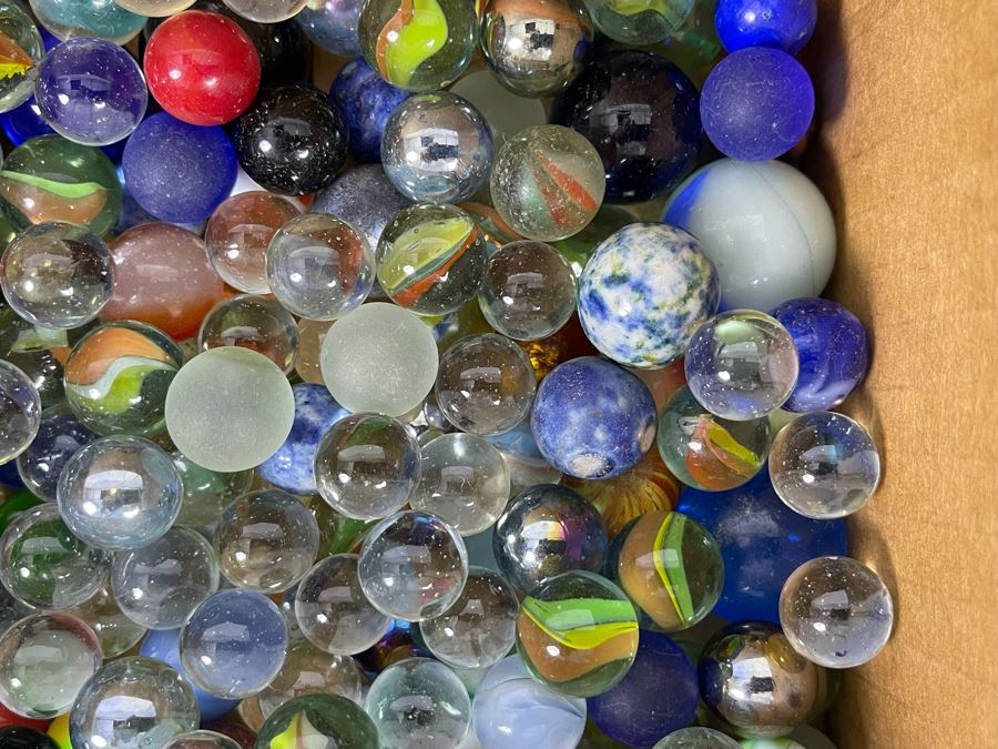 Box Full Of Vintage Glass Marbles [Photo 8]