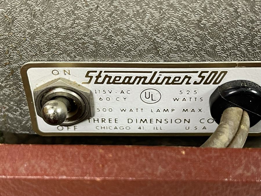 Vintage Streamliner 500 Slide Projector By Three Dimension Co TDC 15W X 12.5D X 11.5H [Photo 11]