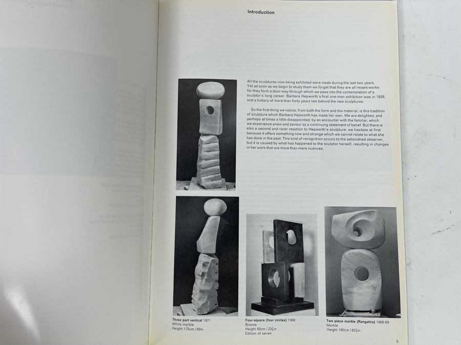 Vintage 1972 Original Auction Catalog Of Barbara Hepworth Marlborough Gallery [Photo 5]