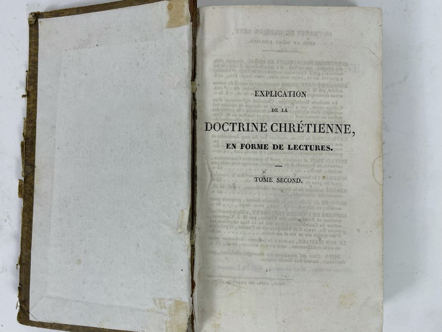 Antique 1837 French Hardcover Book Explanation From The Christian Doctrine By Mr. Jean Couturier [Photo 4]