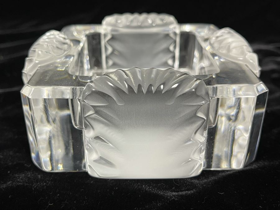 Lalique Corfou 4' Square Ashtray