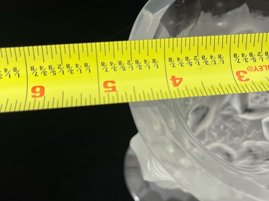 Czech Art Deco Frosted Crystal Relief Vase In Lalique Style Depicting Nude Figures, Grapes And Vine Leaves 8.5H X 4.5W [Photo 17]