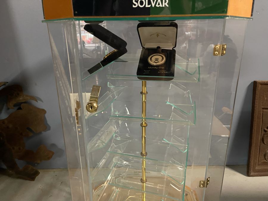 Solvar Jewelry Rotating Display Case With Pair Of Money Clips 16.5W X 31.5H [Photo 6]