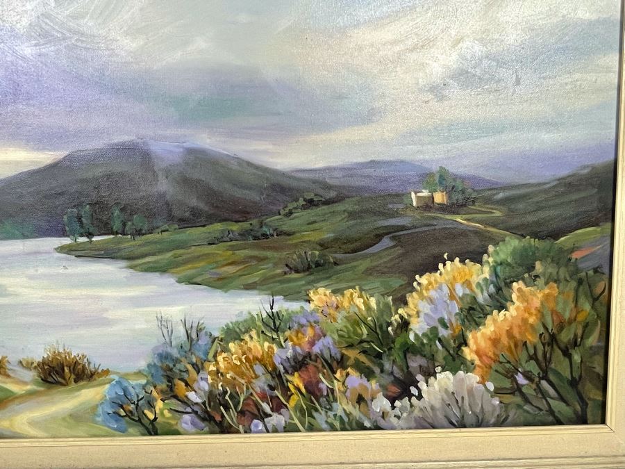 Original June Woolsey San Diego Plein Air Painting On Canvas Titled “Lake Hodges - After The Rain” 35 X 45 [Photo 7]