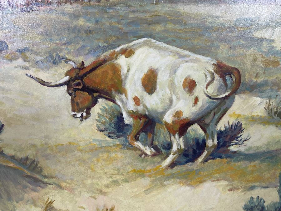 Original Ronald Crooks (1925-2006) Cowboy Western Painting Titled “Defiance” Framed 24 X 30 [Photo 6]