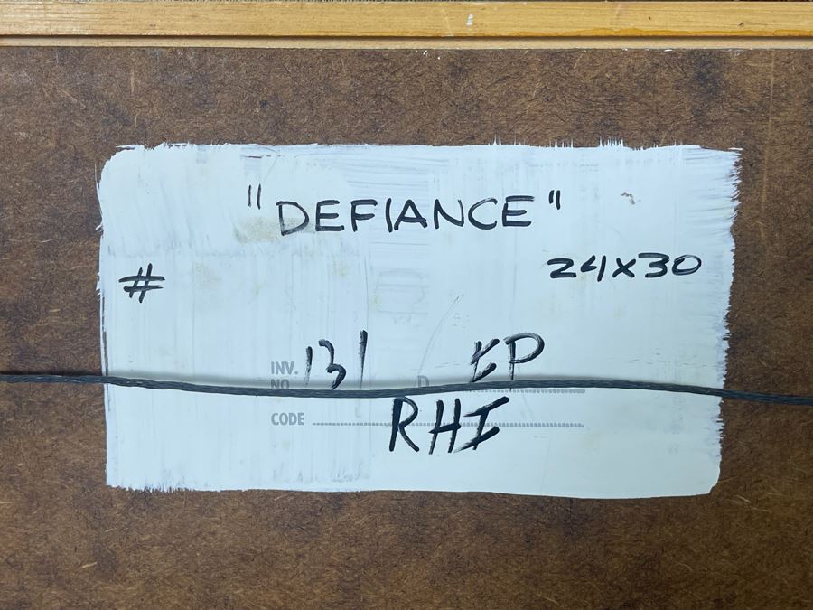 Original Ronald Crooks (1925-2006) Cowboy Western Painting Titled “Defiance” Framed 24 X 30 [Photo 9]