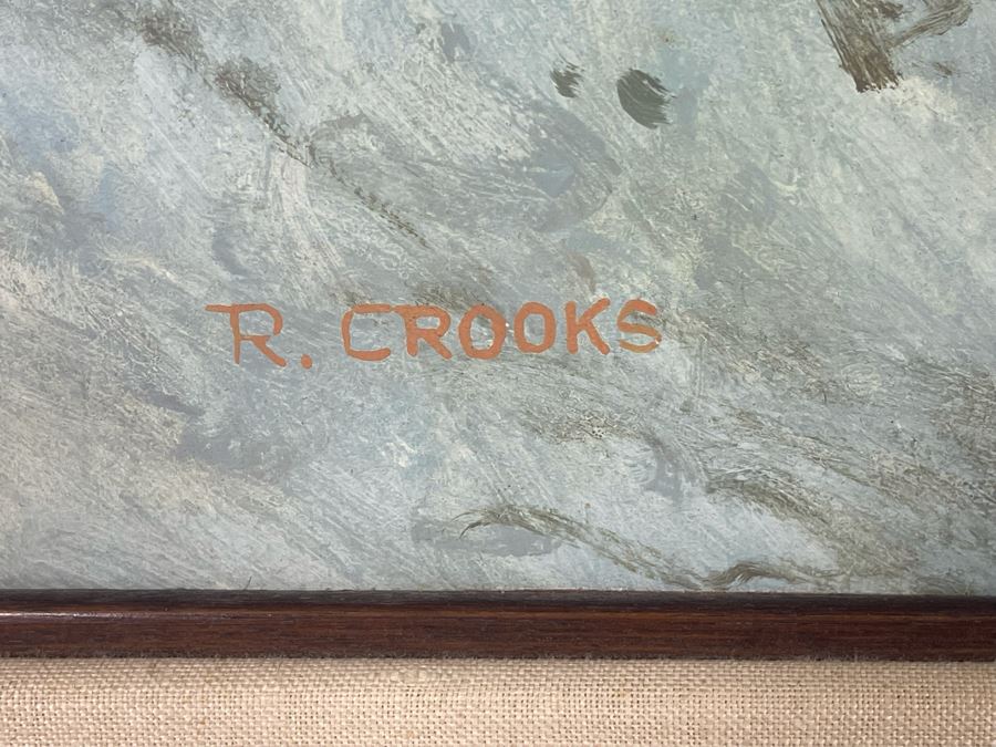 Original Ronald Crooks (1925-2006) Western Painting Titled “Need For Shelter” Framed 24 X 30 [Photo 7]