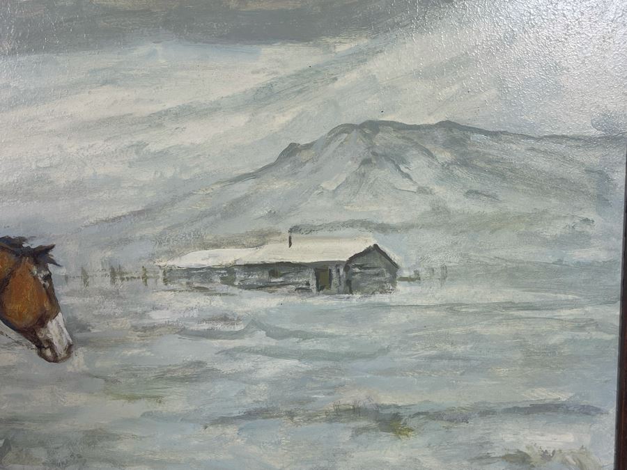 Original Ronald Crooks (1925-2006) Western Painting Titled “Need For Shelter” Framed 24 X 30 [Photo 6]