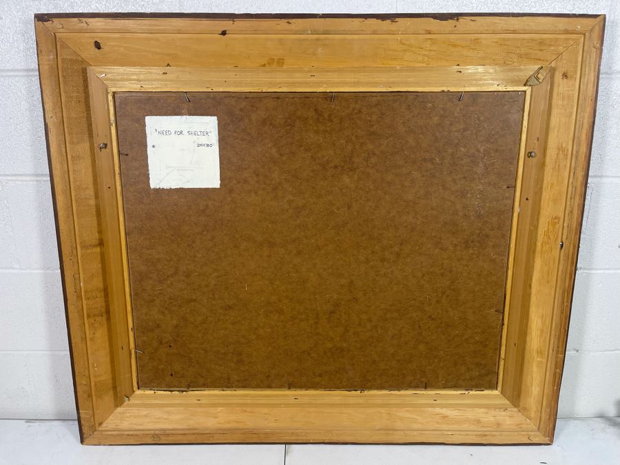 Original Ronald Crooks (1925-2006) Western Painting Titled “Need For Shelter” Framed 24 X 30 [Photo 8]