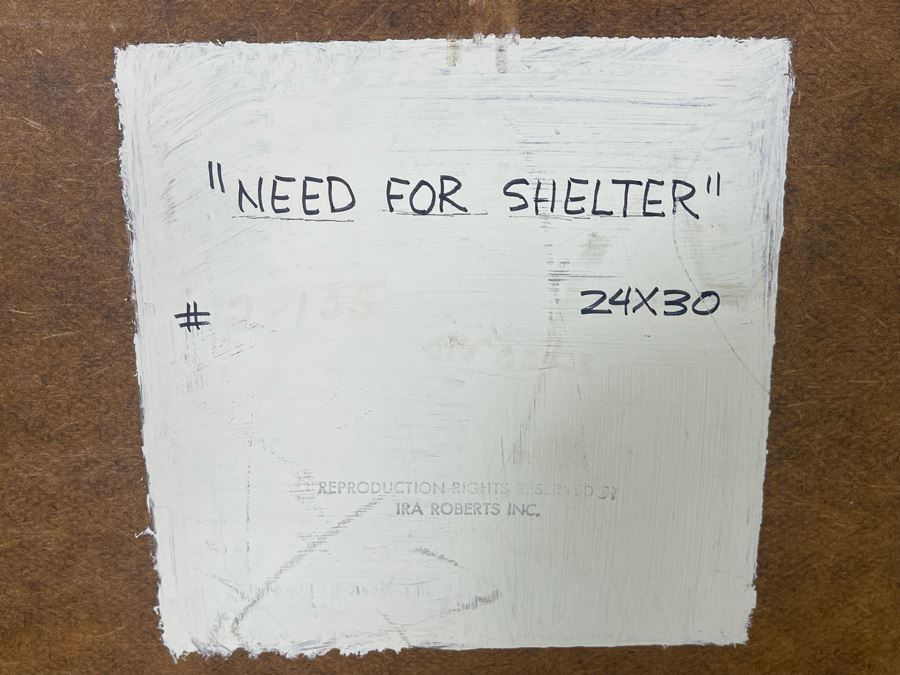 Original Ronald Crooks (1925-2006) Western Painting Titled “Need For Shelter” Framed 24 X 30 [Photo 9]