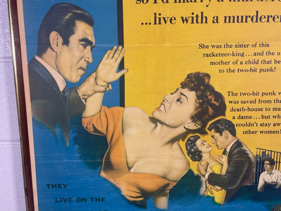 Vintage The Naked Street Movie Poster Farley Granger, Anthony Quinn, Anne Bancroft Framed 27 X 41 [Photo 3]
