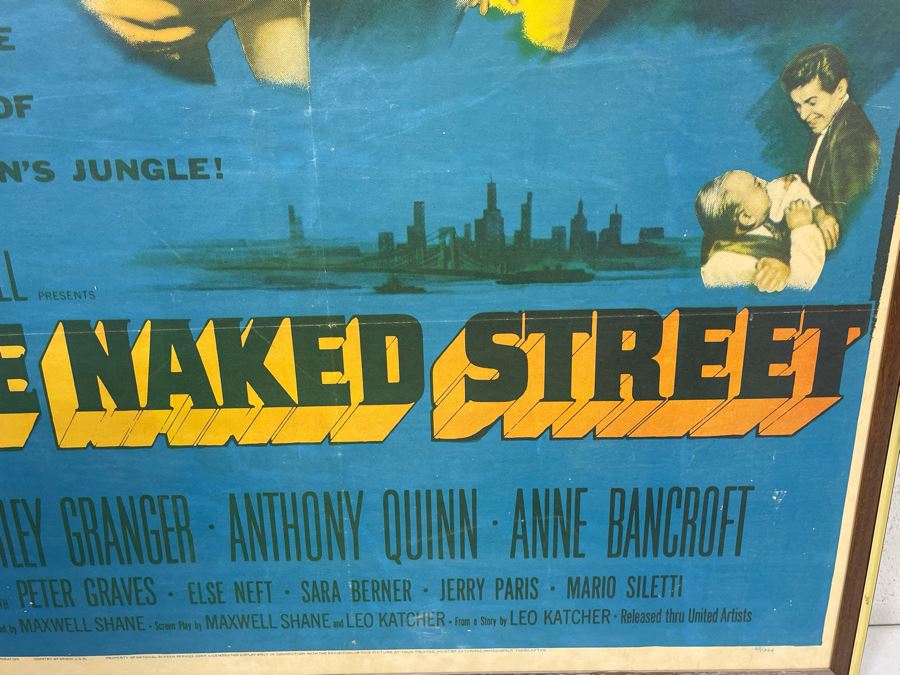 Vintage The Naked Street Movie Poster Farley Granger, Anthony Quinn, Anne Bancroft Framed 27 X 41 [Photo 5]