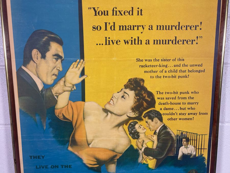 Vintage The Naked Street Movie Poster Farley Granger, Anthony Quinn, Anne Bancroft Framed 27 X 41 [Photo 2]