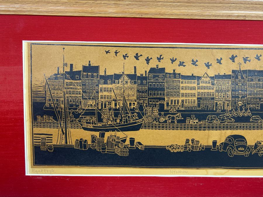 Vintage 1967 Denmark Diptych Print By Saro 29.5 X 12 [Photo 3]