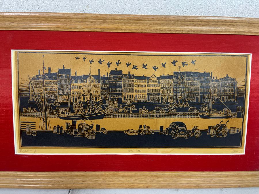 Vintage 1967 Denmark Diptych Print By Saro 29.5 X 12 [Photo 2]