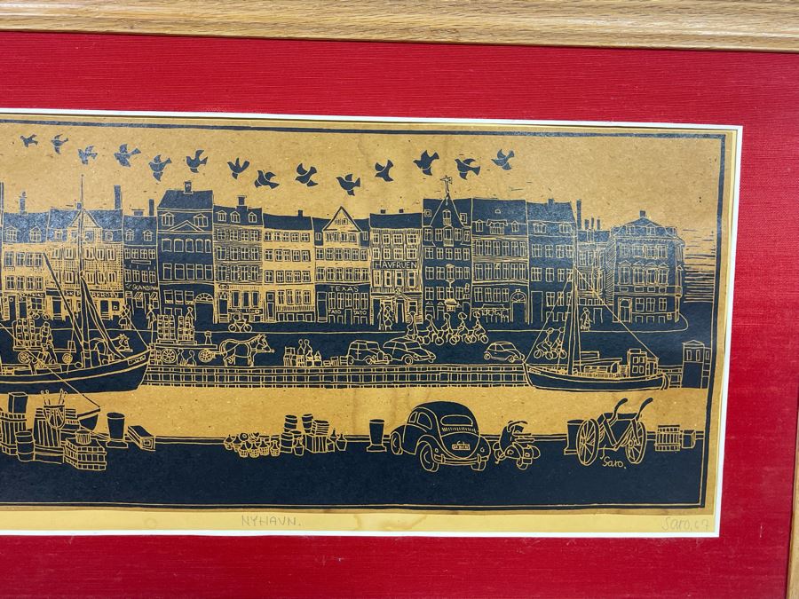 Vintage 1967 Denmark Diptych Print By Saro 29.5 X 12 [Photo 4]