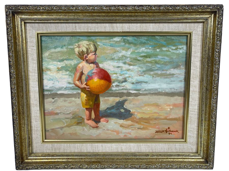 Original Joseph Holbrook Painting On Canvas Titled “Play Ball” 1984 9 X 12 [Photo 1]