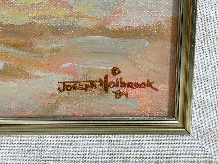 JUST ADDED - Original Joseph Holbrook Painting On Canvas Titled “Play Ball” 1984 9 X 12 [Photo 8]