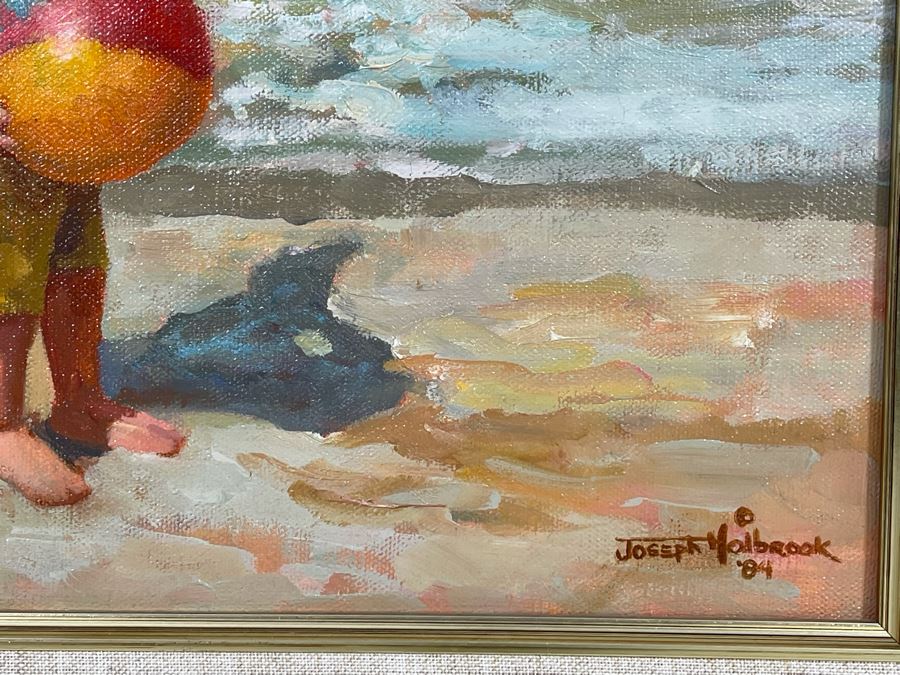 JUST ADDED - Original Joseph Holbrook Painting On Canvas Titled “Play Ball” 1984 9 X 12 [Photo 7]