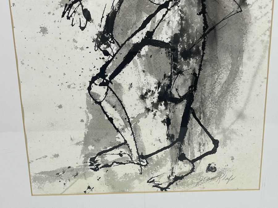 Original Jean Klafs Abstract Watercolor Painting Titled “Horsing Around” Framed 29 X 22 [Photo 5]