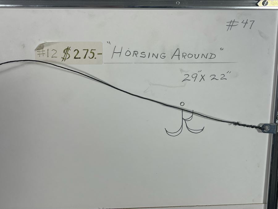 Original Jean Klafs Abstract Watercolor Painting Titled “Horsing Around” Framed 29 X 22 [Photo 8]