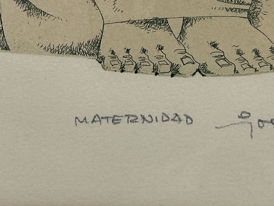 Hand Signed Limited Edition Print Titled “Maternidad” Framed 7 X 9 [Photo 6]