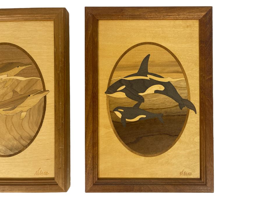 Set Of Three Hudson River Inlay Ocean Artwork By Nelson 7 X 10 [Photo 2]
