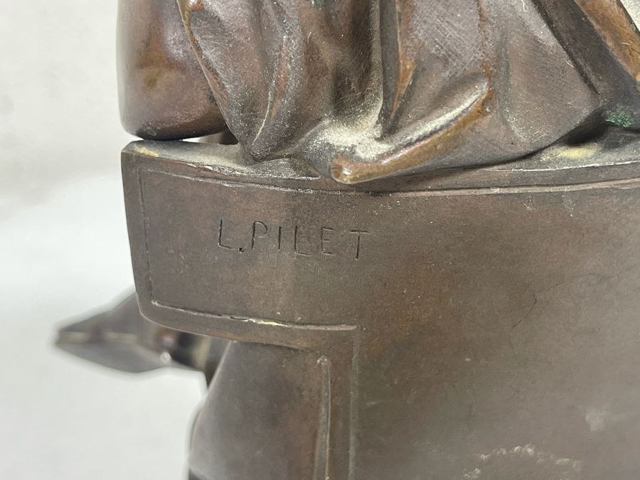 Antique Leon Pilet Bronze Sculpture Signed L. Pilet 9H [Photo 8]