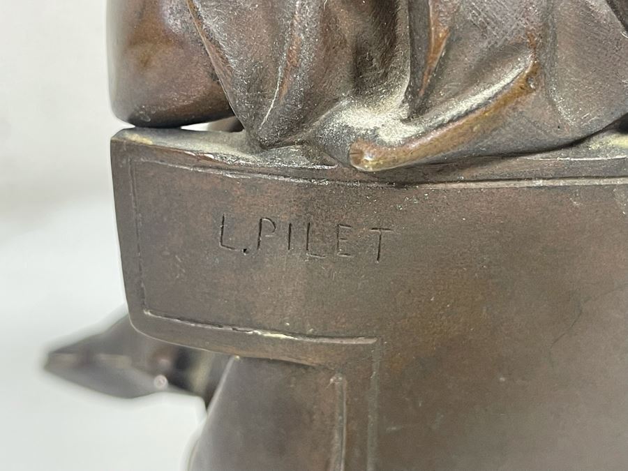 Antique Leon Pilet Bronze Sculpture Signed L. Pilet 9H [Photo 7]