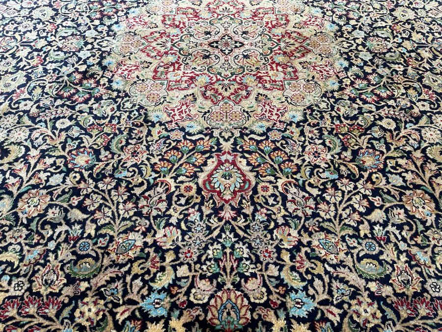 Signed Large Hand Knotted Persian Area Rug 97' X 124' [Photo 9]