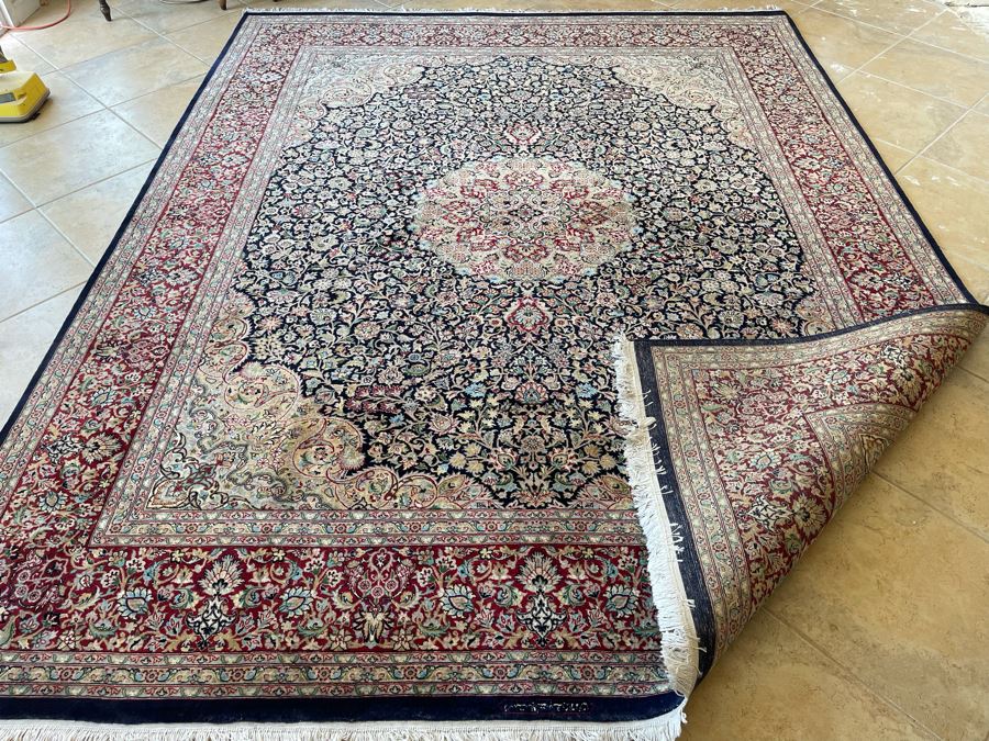 Signed Large Hand Knotted Persian Area Rug 97' X 124' [Photo 13]