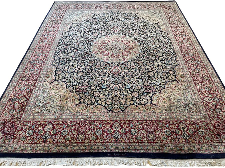 Signed Large Hand Knotted Persian Area Rug 97' X 124'