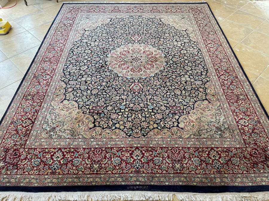 Signed Large Hand Knotted Persian Area Rug 97' X 124' [Photo 3]