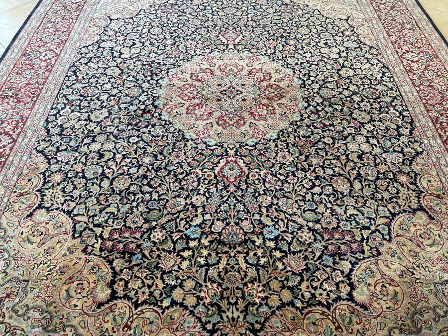 Signed Large Hand Knotted Persian Area Rug 97' X 124' [Photo 7]
