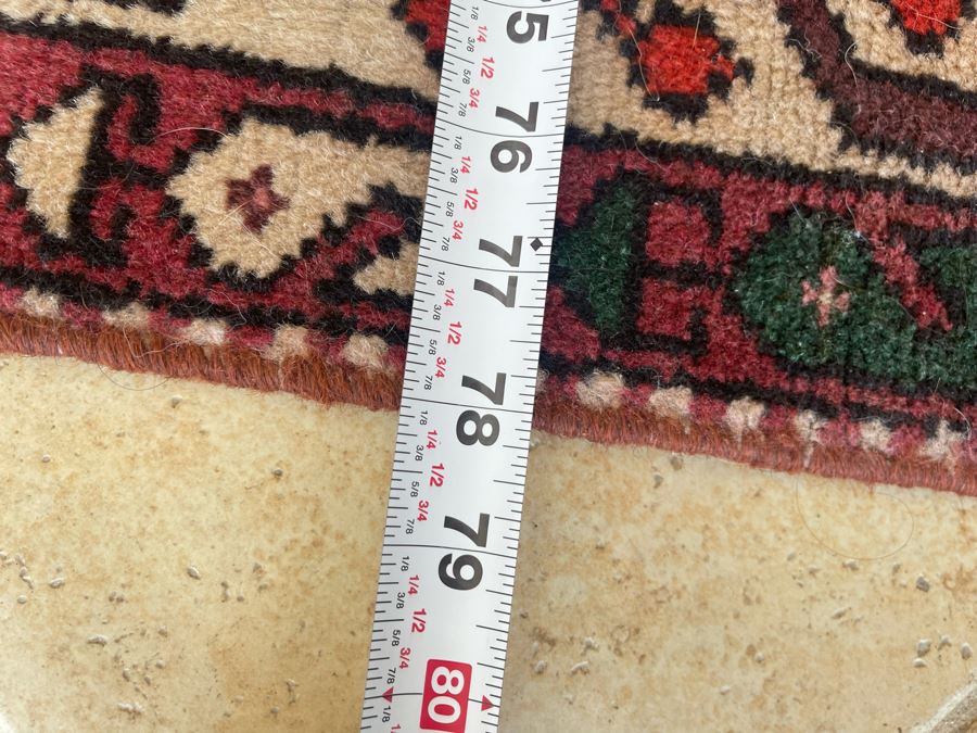 Signed Hand Knotted Persian Area Rug From Iran 78” X 115” [Photo 14]