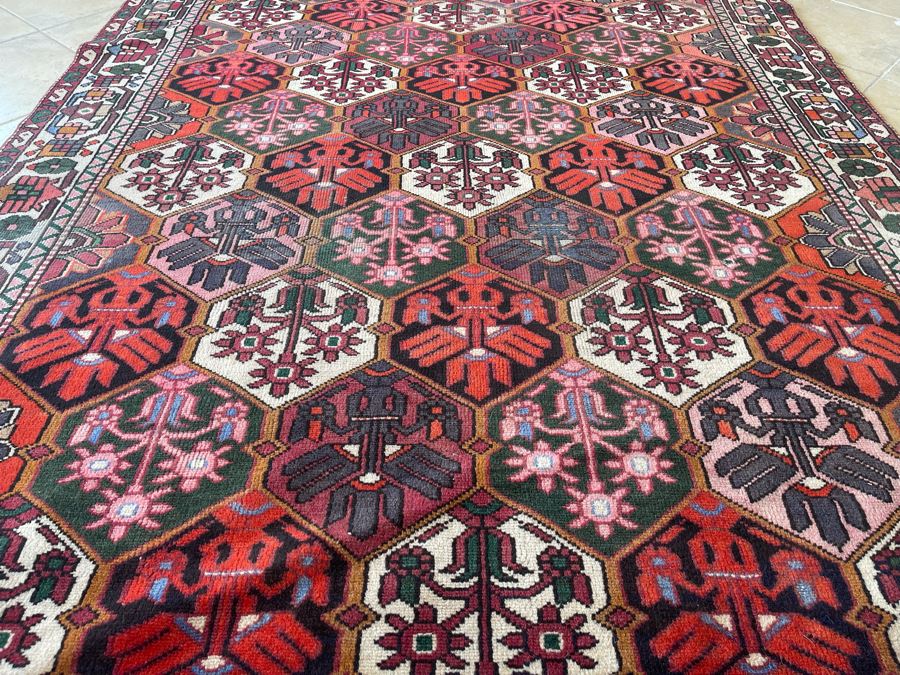 Signed Hand Knotted Persian Area Rug From Iran 78” X 115” [Photo 8]