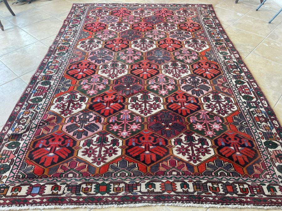 Signed Hand Knotted Persian Area Rug From Iran 78” X 115” [Photo 5]