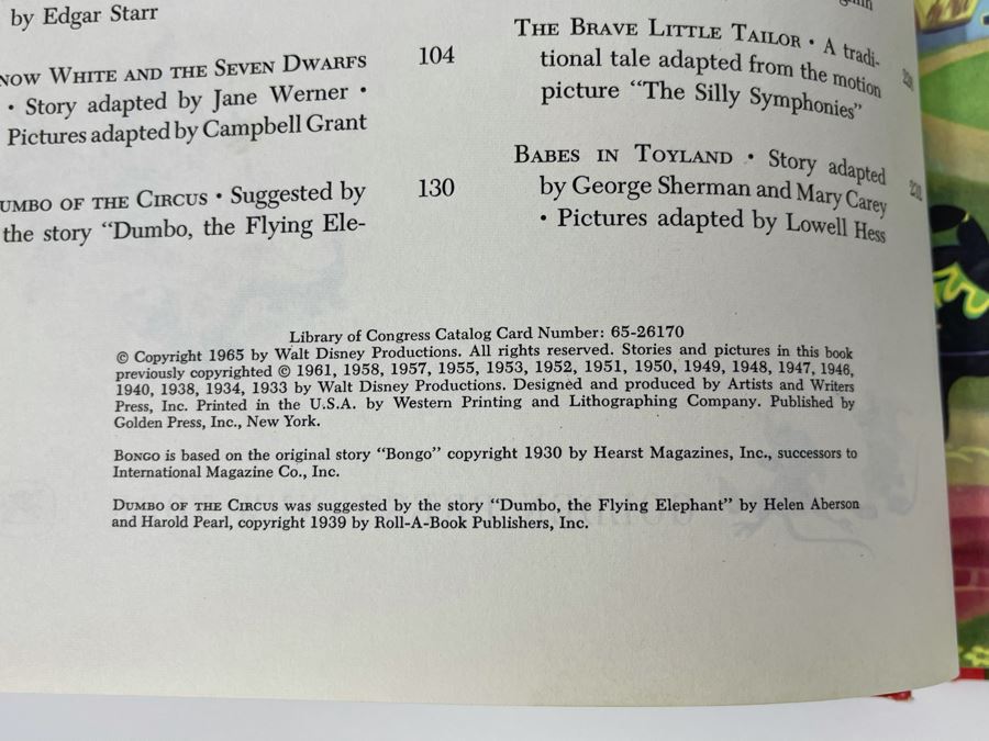 1965 Walt Disney’s Fantasyland Hardcover Book [Photo 4]