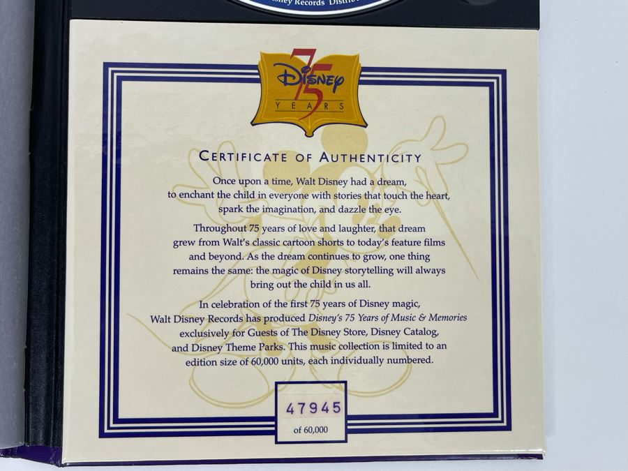 Limited Edition Disney’s 75 Years Of Music & Memories Music Cds And Book Box Set [Photo 9]