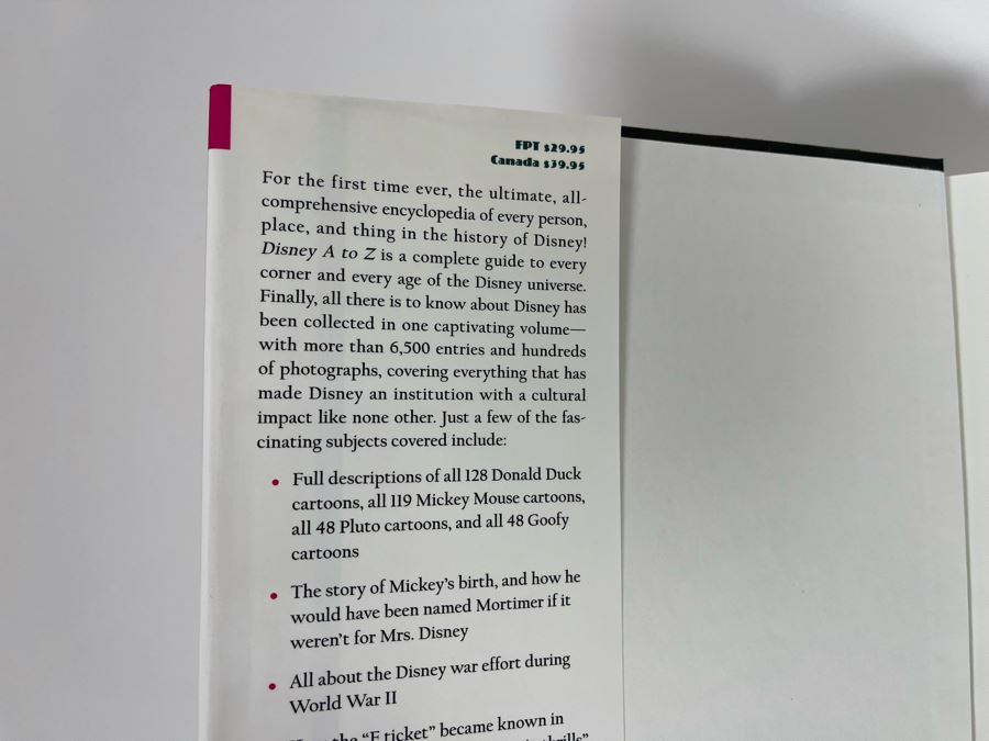 First Edition Hardcover Book Disney A To Z 1996 [Photo 2]