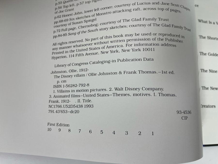 First Edition Hardcover Book The Disney Villain [Photo 9]