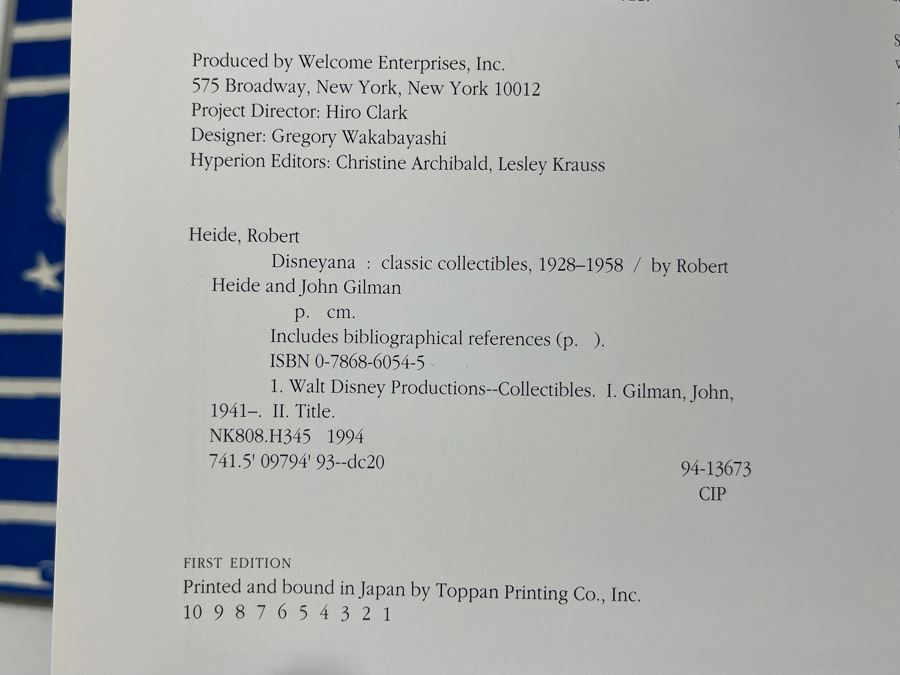 First Edition Hardcover Book Disneyana: Classic Collectibles, 1928-1958 [Photo 3]