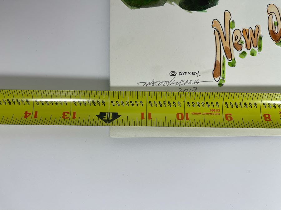 Original Disneyland Watercolor Pen And Ink Drawing Of New Orleans Square Haunted Mansion Disney Attraction By Magoo Valencia 2017 12 X 16 [Photo 9]