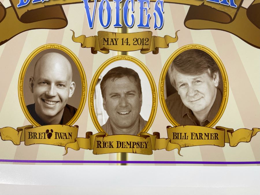 Rare Signed An Evening With Disney Character Voices Poster 2012 10 X 16 [Photo 5]